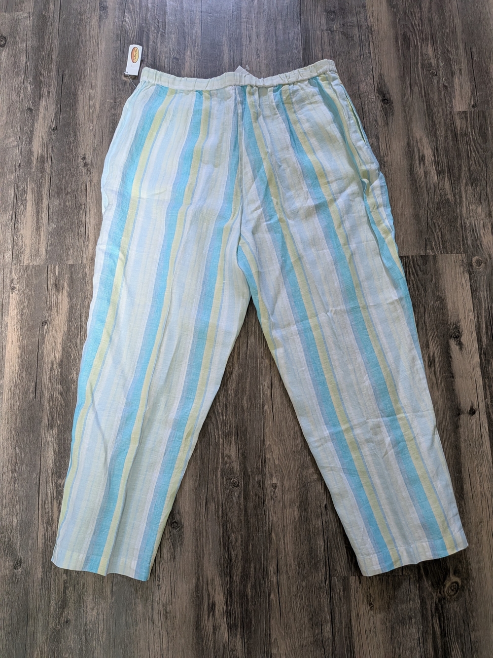 Talbots Pastel Stripe Linen-Blend Skirt in Blue, Mint, Yellow